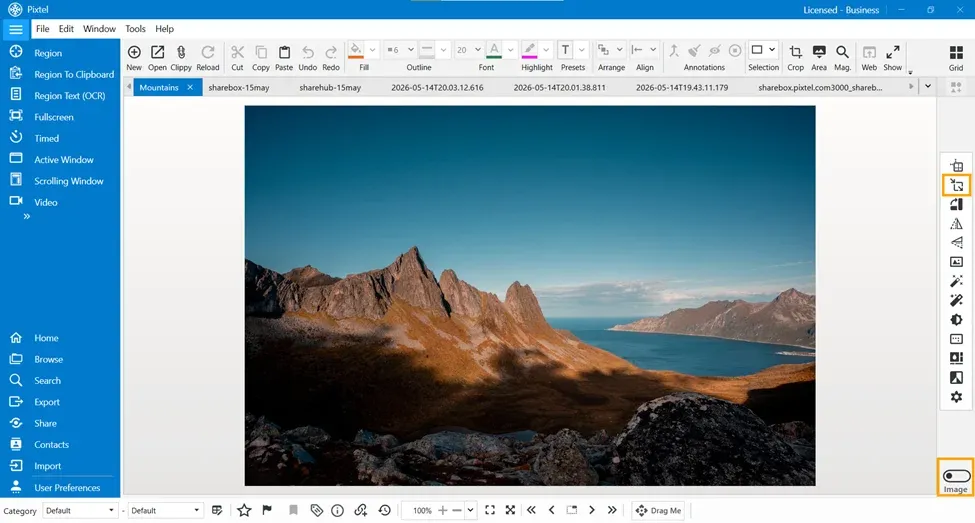 Resize Canvas dialog box in Pixtel