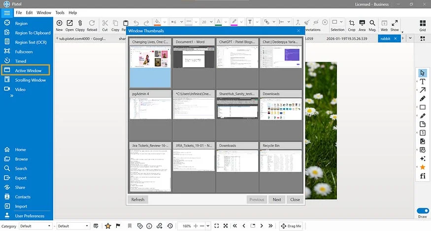 Capture Any Active Window Instantly with Pixtel