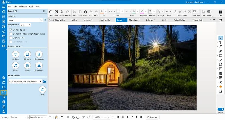 Export Images and Videos to Standard Folders with One Click Using Pixtel