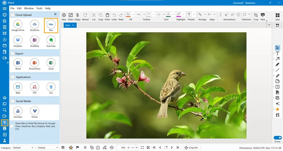 Upload Media Files to Box Using Pixtel