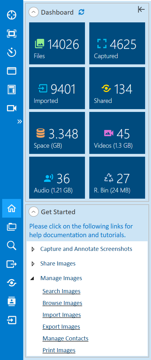 Pixtel Management, Dashboard, Browsing Images